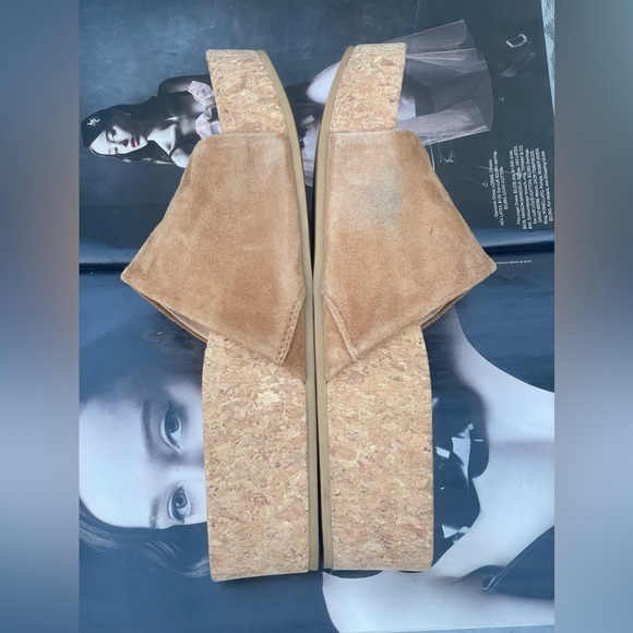 Veronica Beard Dresdyn Caramel Platform Slide Cork Sandal Size 8M - Picture 8 of 13